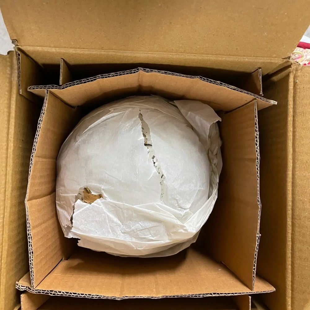 New Pottery Barn Oversized Mercury Scallop Sphere Christmas Ornament Decor